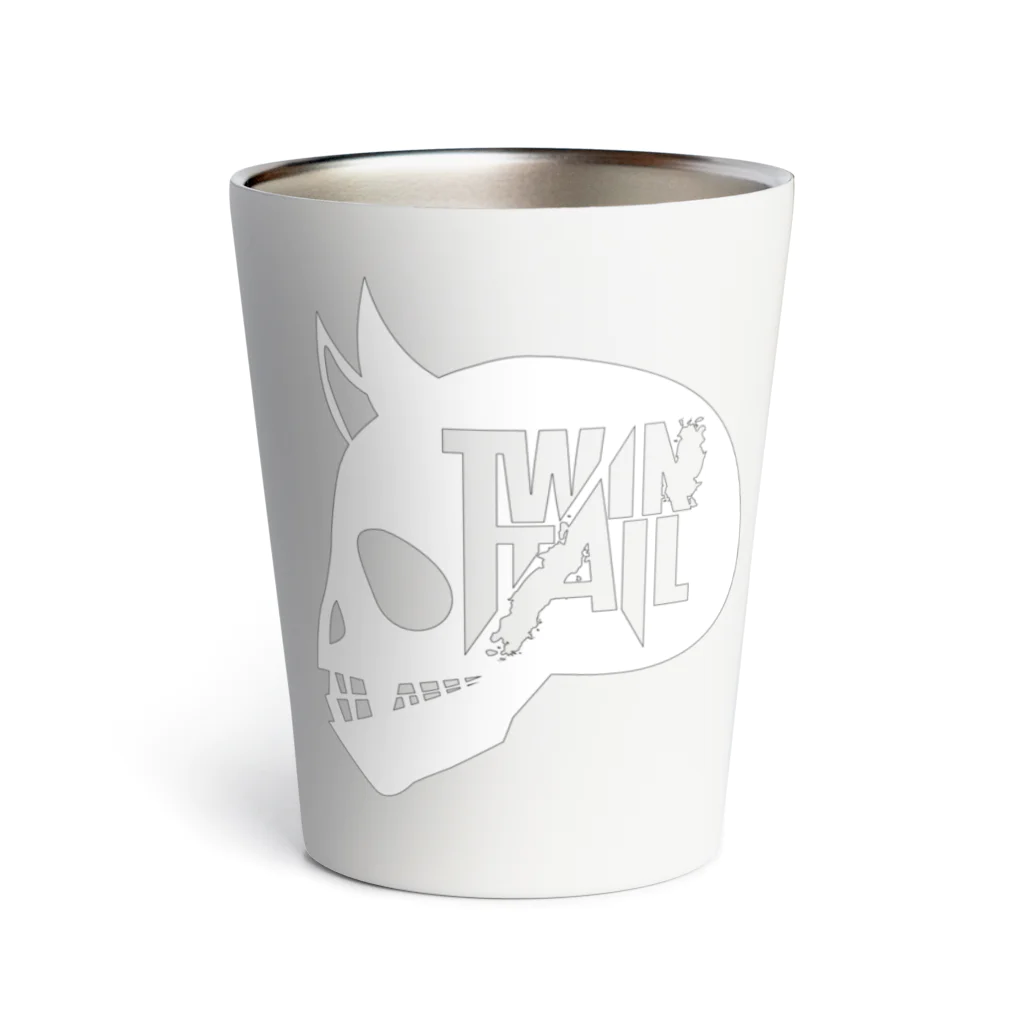 TWINTAIL ONLINE SHOPのTWINTAIL-white skull Thermo Tumbler