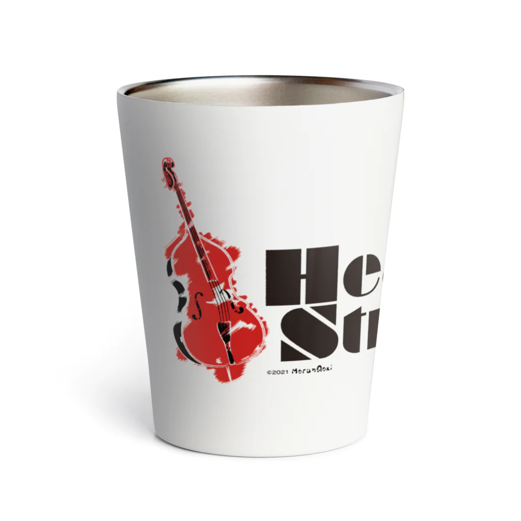 あおちゃん商会のHeart Strings (woodbass) Red Thermo Tumbler