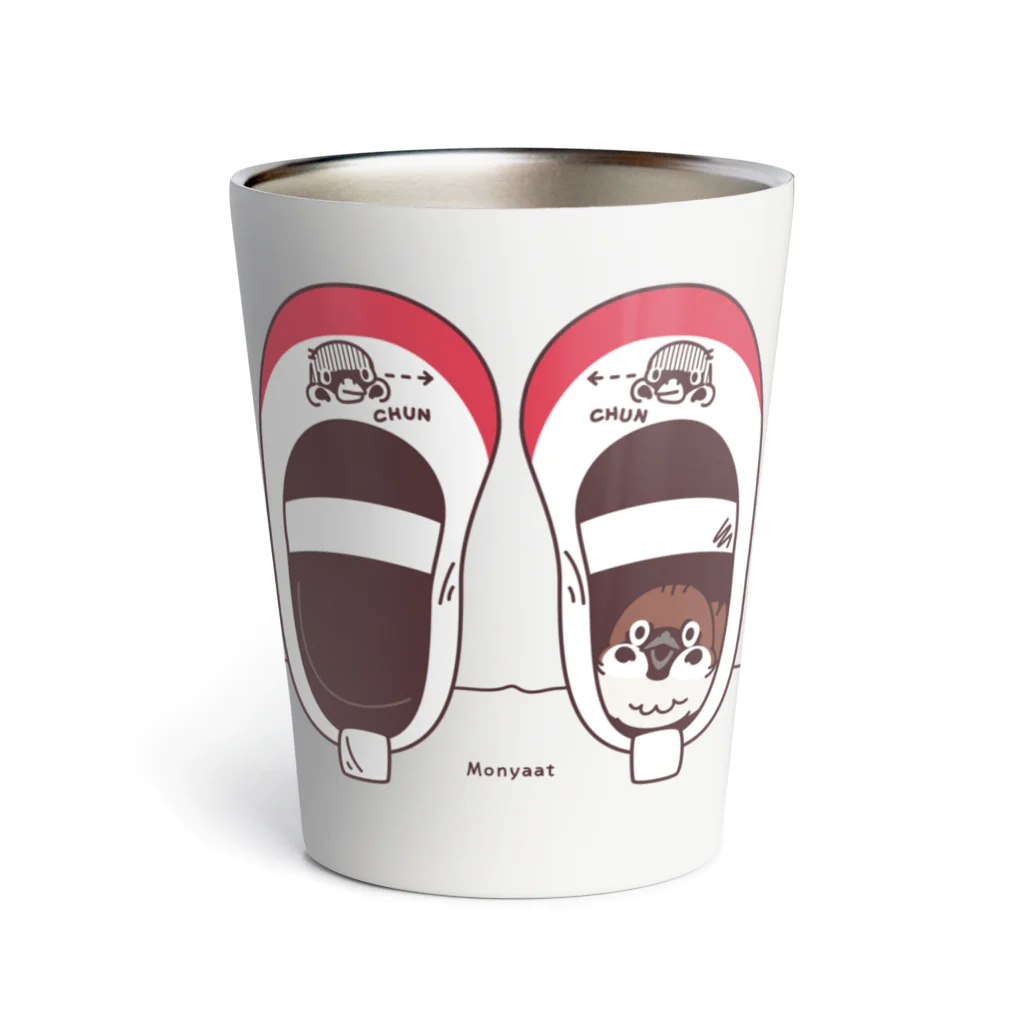 イラスト MONYAAT のスズメがちゅん*うわばきちゅんA** Thermo Tumbler