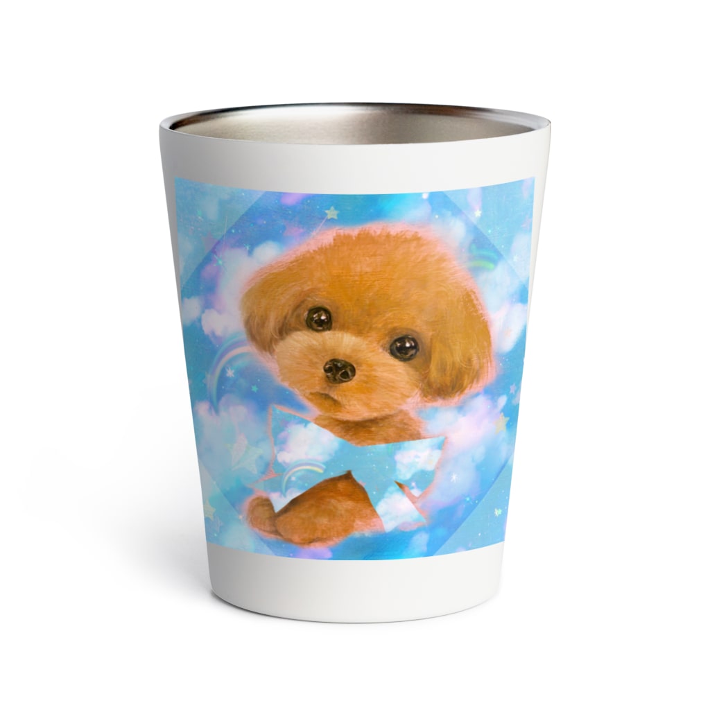 かわいいトイプードルの子犬と夢かわいい雲のイラスト Thermo Tumbler By Norima 39 S Shop Norima Suzuri