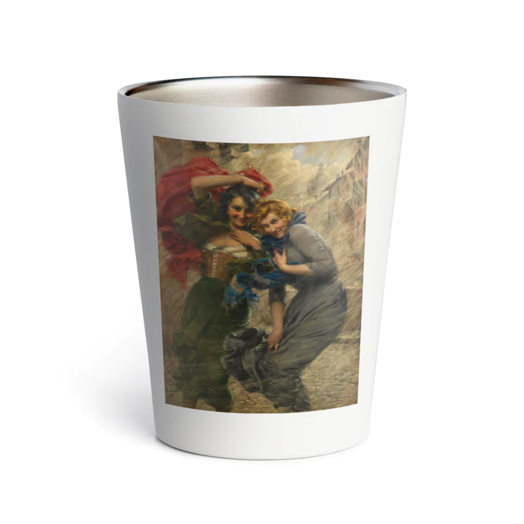 世界の絵画アートグッズのガエターノ・ベッレイ 《雨の日の彼女たち》 Thermo Tumbler