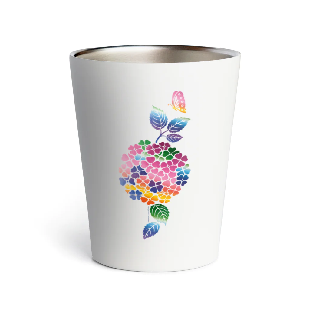 2ndlaboの紅型紫陽花蝶乃図 Thermo Tumbler