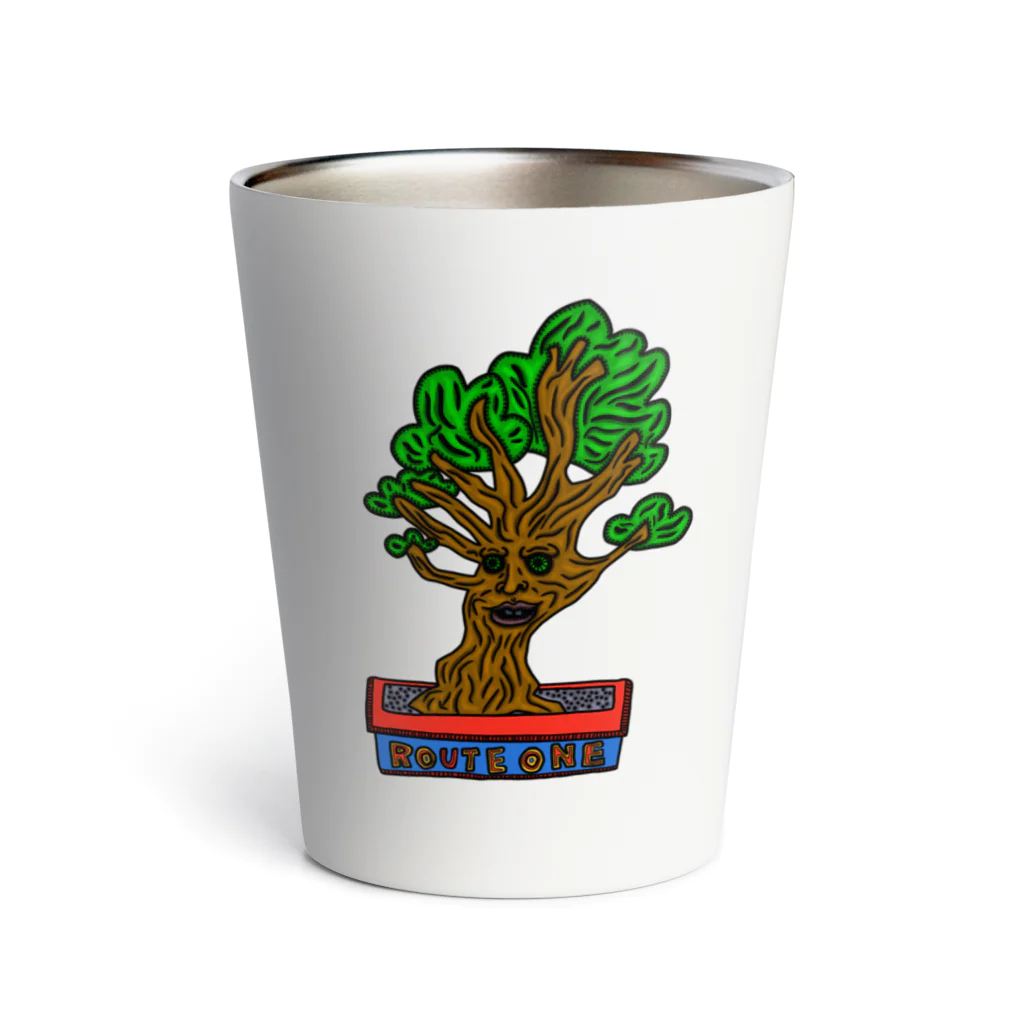 oekaki/ROUTE ONEの人面盆栽 Thermo Tumbler