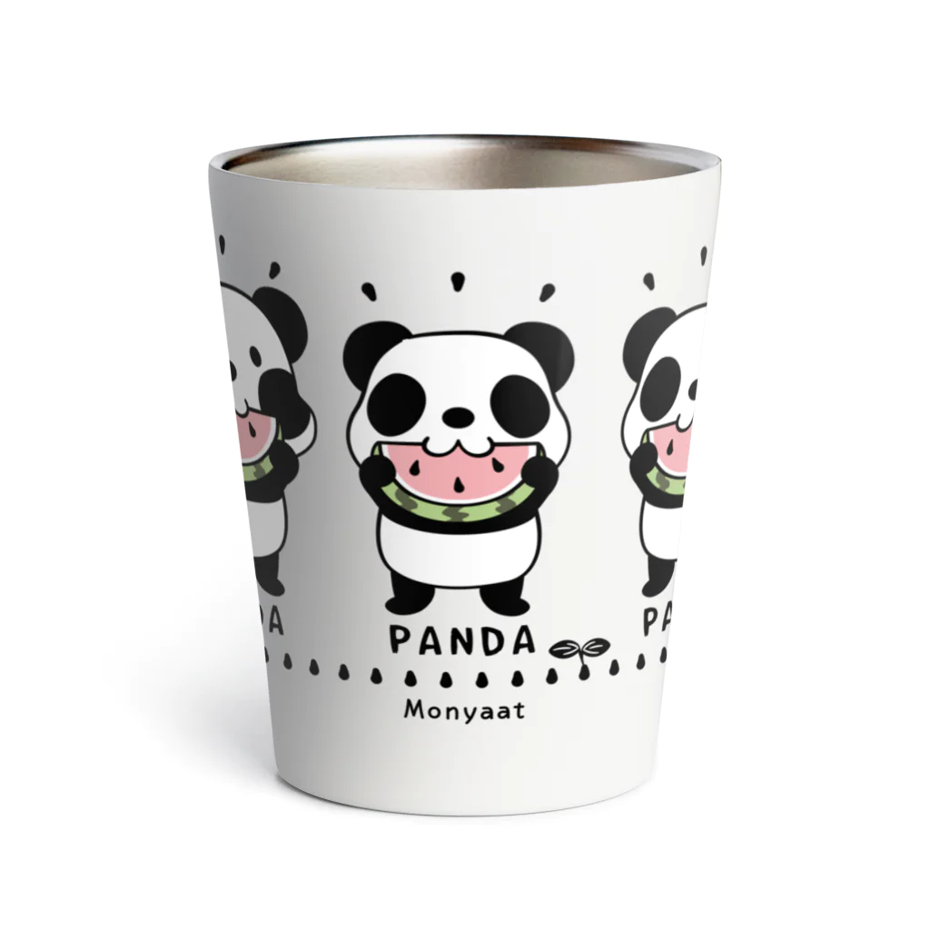 イラスト MONYAAT のズレちゃんとTWIN PANDAS Thermo Tumbler