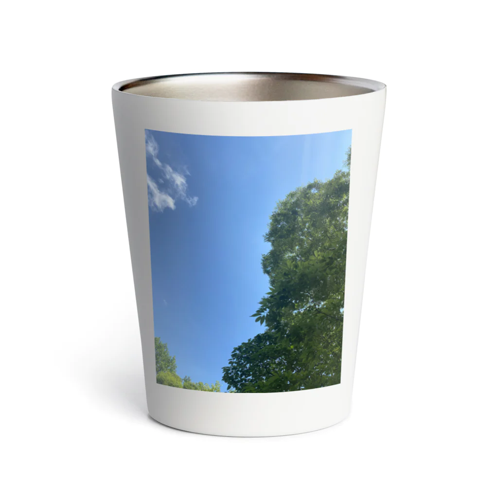 GreenTrexの木のある空 Thermo Tumbler