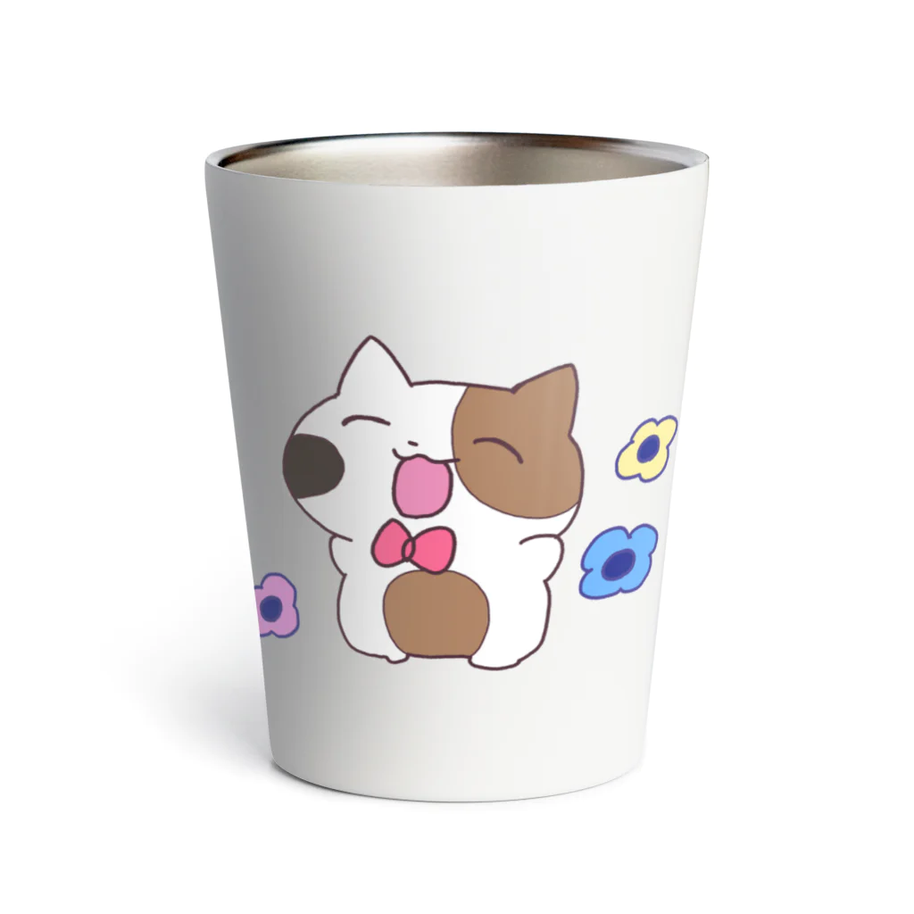 ネコちゃんハウスの機嫌のいい猫ちゃん Thermo Tumbler