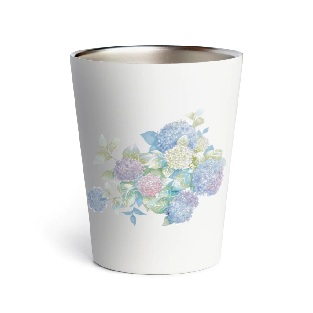 Joy. Ree Illustration SUZURI Shop のHydrangea (紫陽花の季節） Thermo Tumbler