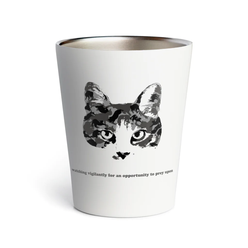 Ritora-BoraluaのArmy Cat モノクローム Thermo Tumbler