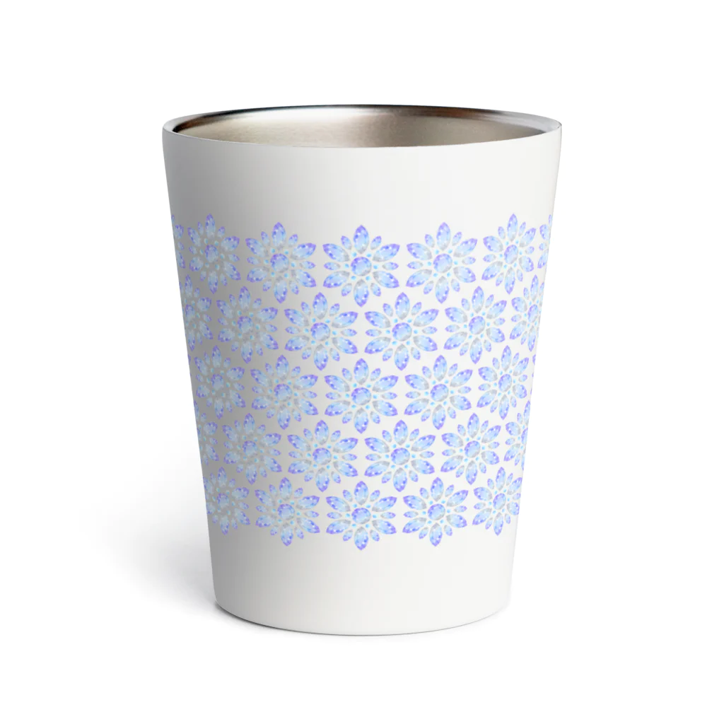 あわじテキスタイルの宝石のお花のタンブラー サファイア Thermo Tumbler