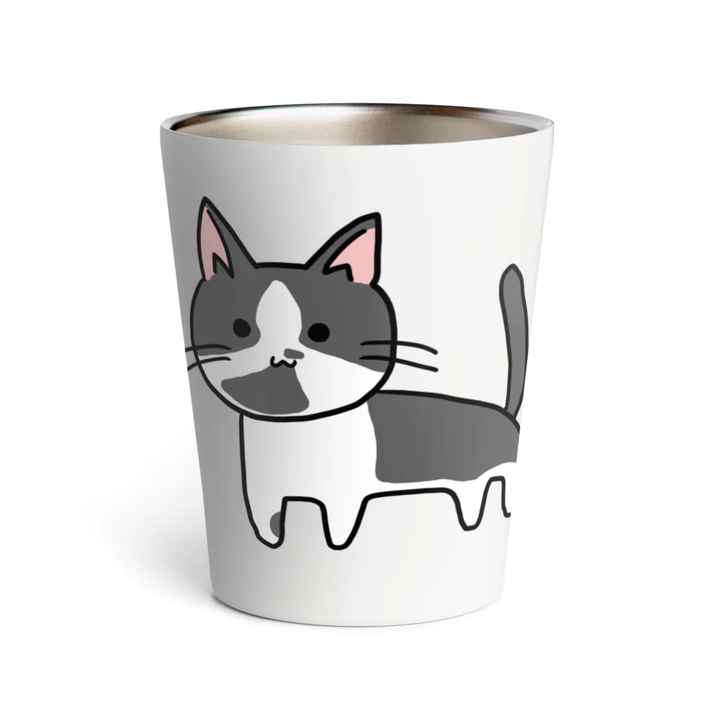 フジコの白黒おかめねこちゃん Thermo Tumbler