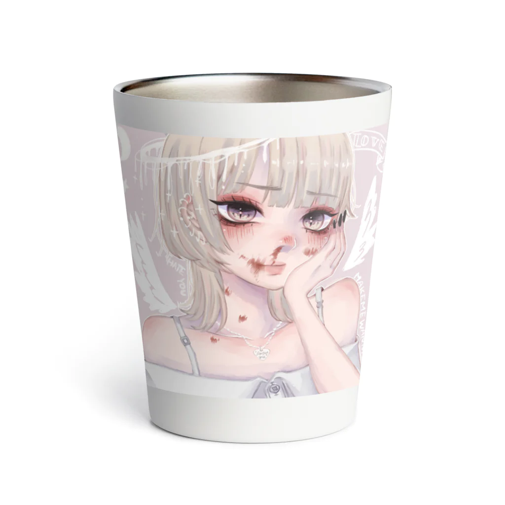 ALCOHOLICの金髪ウルフちゃん(鼻血) Thermo Tumbler