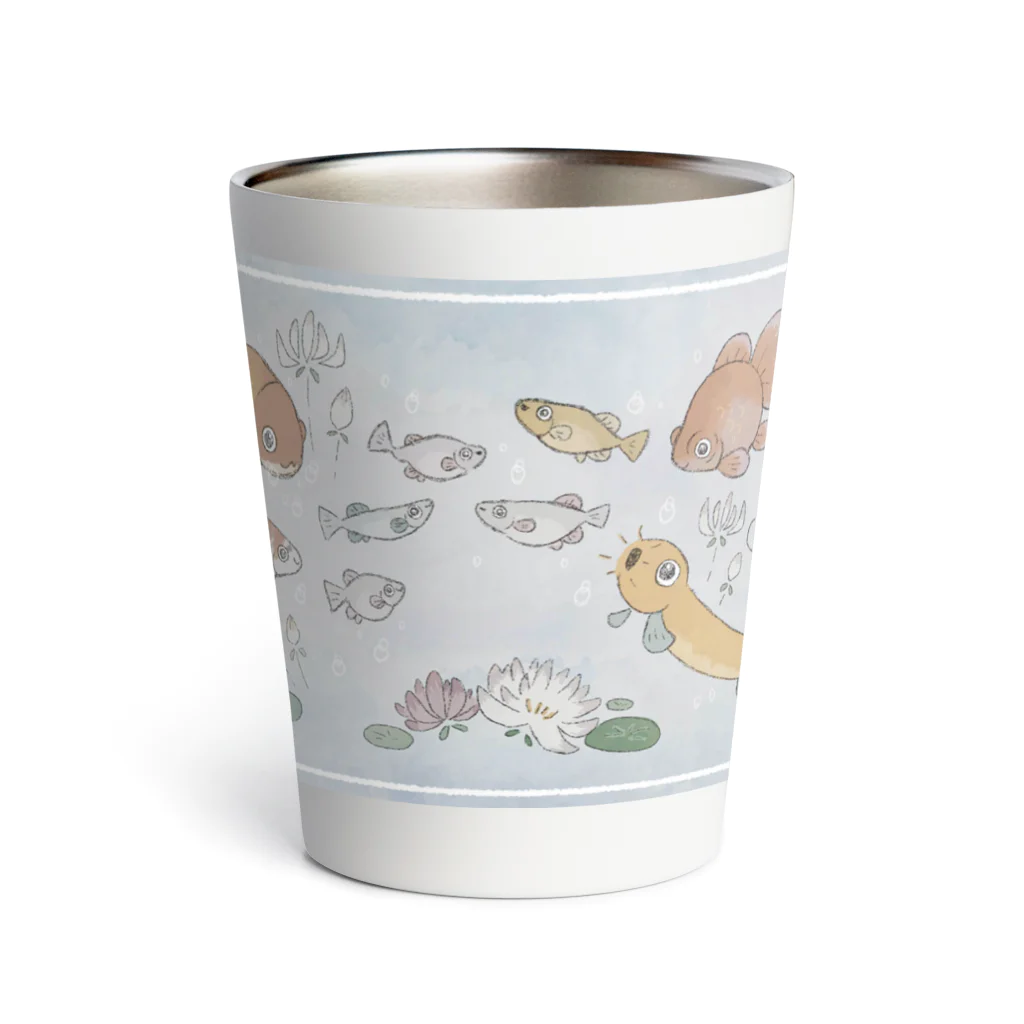 ねこてぃぶの仲良しお魚シリーズとお花 Thermo Tumbler