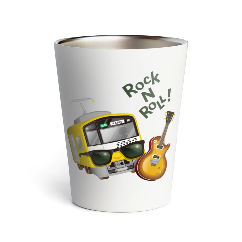 Train Kids! SOUVENIR SHOPの黄色い電車 「 音楽大好き ! 」 Thermo Tumbler