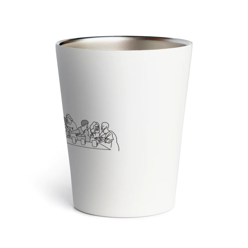 ビールとアート TM-3 Designの名画 × BEER（最後の晩餐）黒線画 Thermo Tumbler