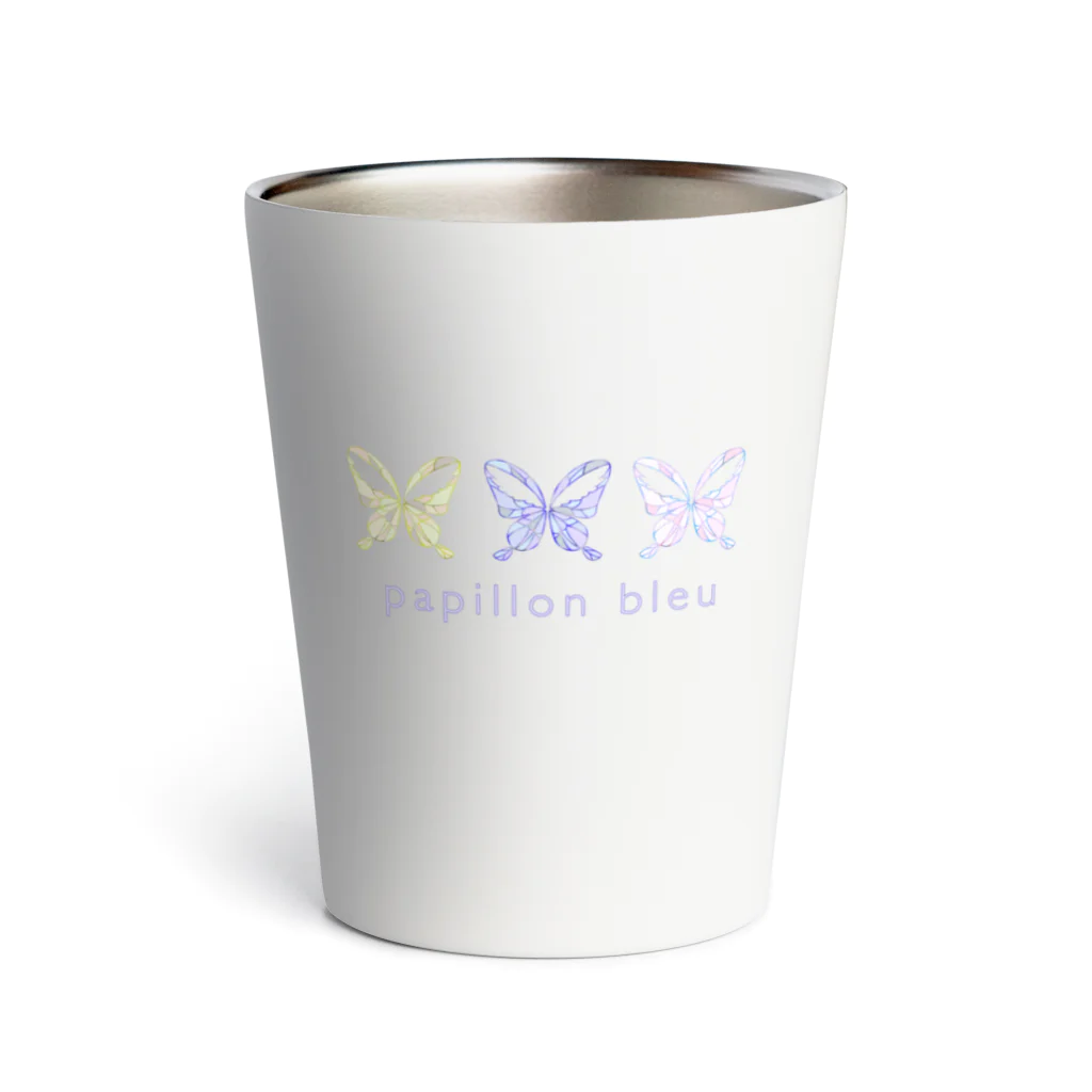 papillon bleuの蝶々の羽根 Thermo Tumbler