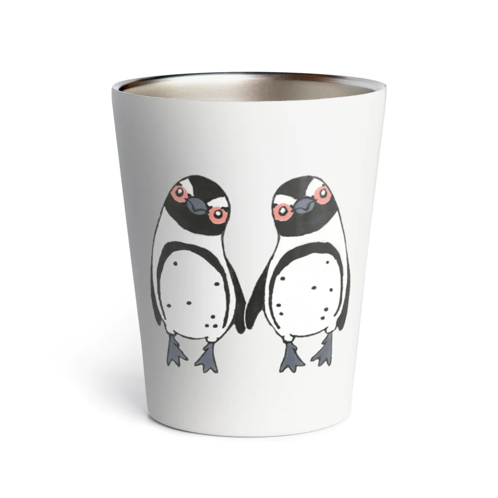 penguininkoの手繋ぎケープペンギンのカップル🐧❤️🐧 Thermo Tumbler