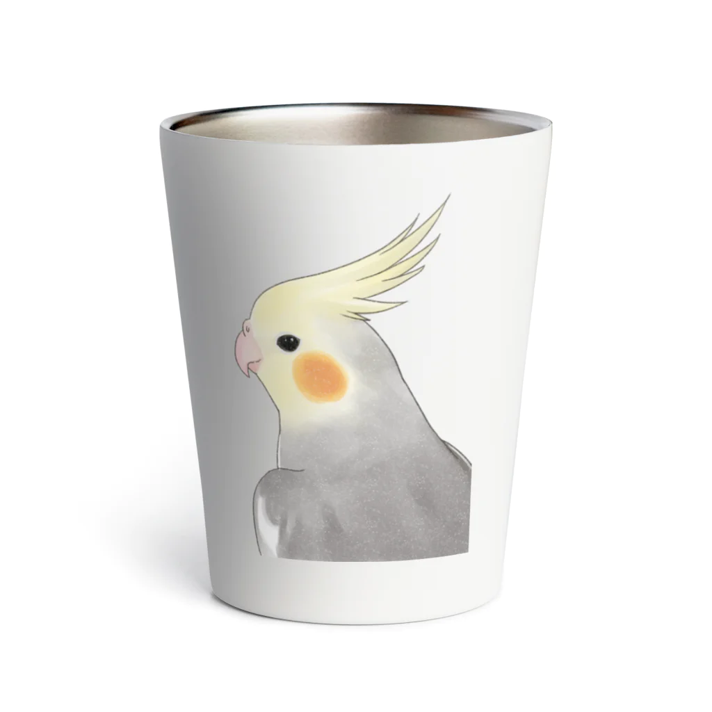 まめるりはことりの見つめるオカメインコちゃん【まめるりはことり】 Thermo Tumbler