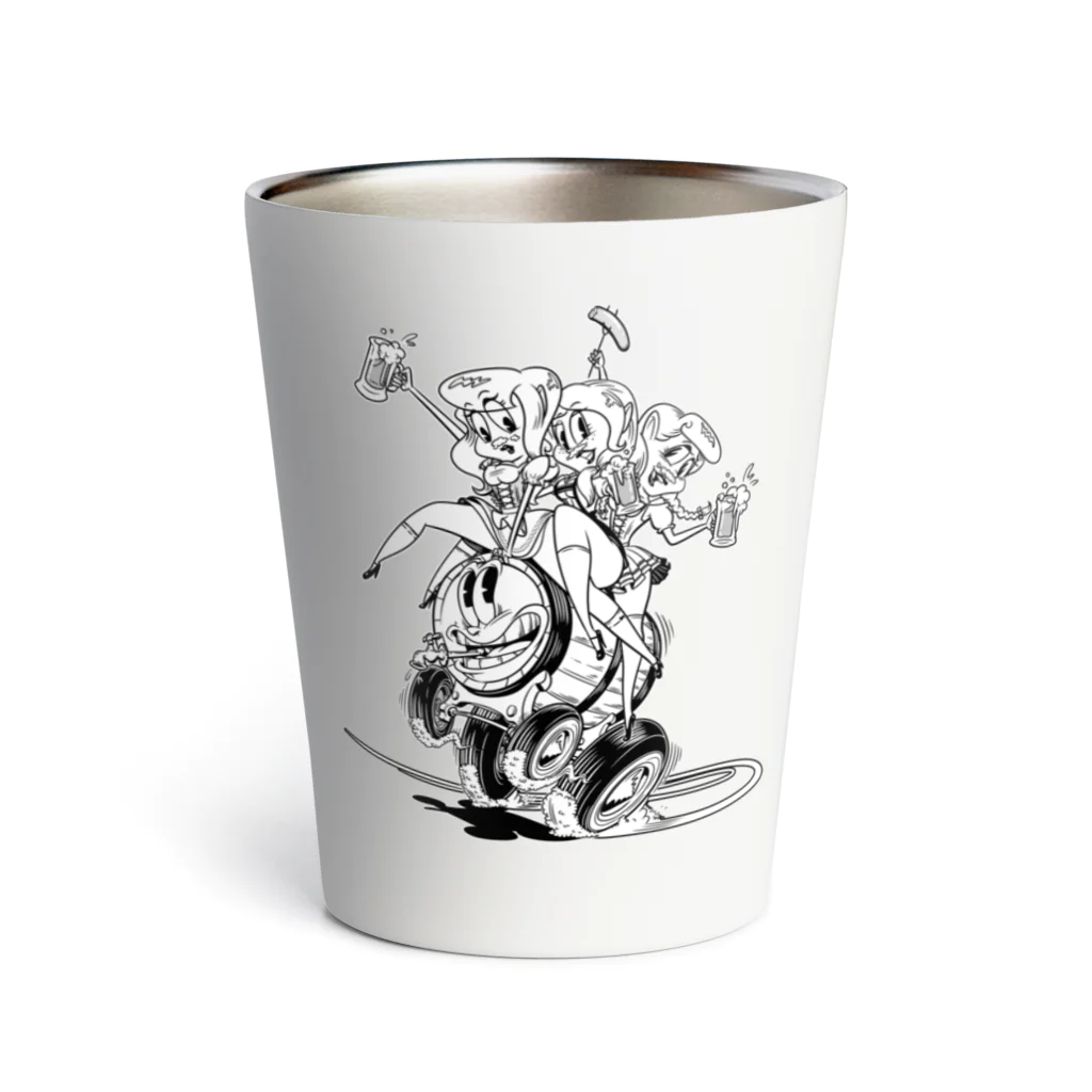 nidan-illustrationの"WHITE MUSTACHE CLUB"(タイトルなし) Thermo Tumbler