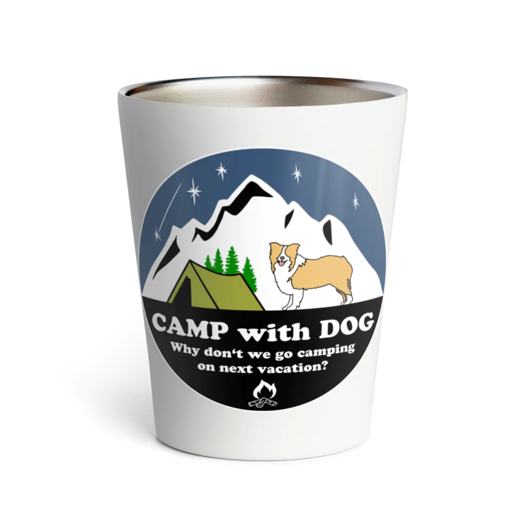 Kazunari0420のCamp with dog (ボーダーコリー　レッド） Thermo Tumbler