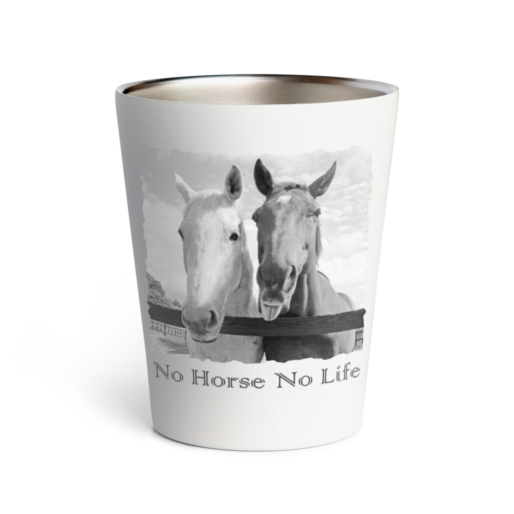 SHOP HAPPY HORSES（馬グッズ）のスピプー（モノクロ） Thermo Tumbler