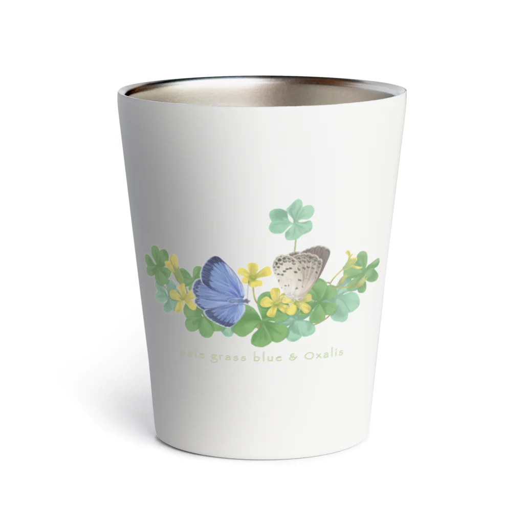 kitaooji shop SUZURI店のヤマトシジミとカタバミ Thermo Tumbler