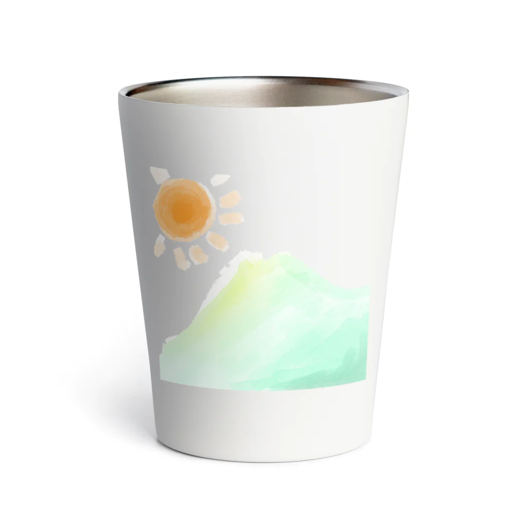 げこげこしょっぷの太陽と山 Thermo Tumbler