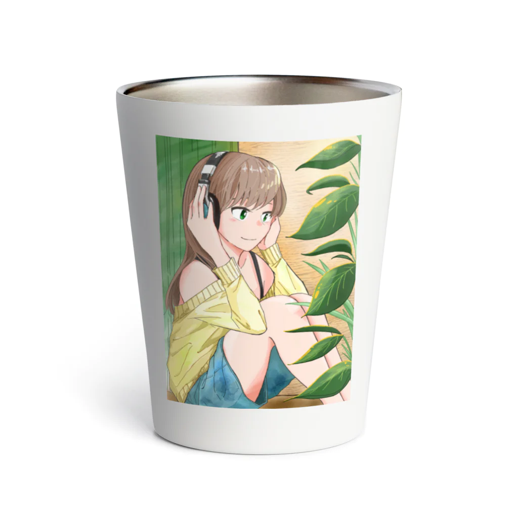 ごま幾三のお店のヘッドフォンの少女B Thermo Tumbler