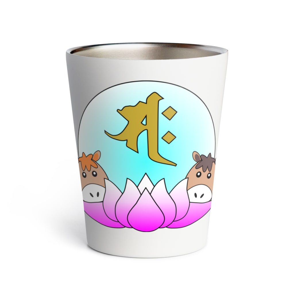 PY Kobo Yuko’ｓ Galleryの【開運祈願】午年生まれ守護梵字サク Thermo Tumbler
