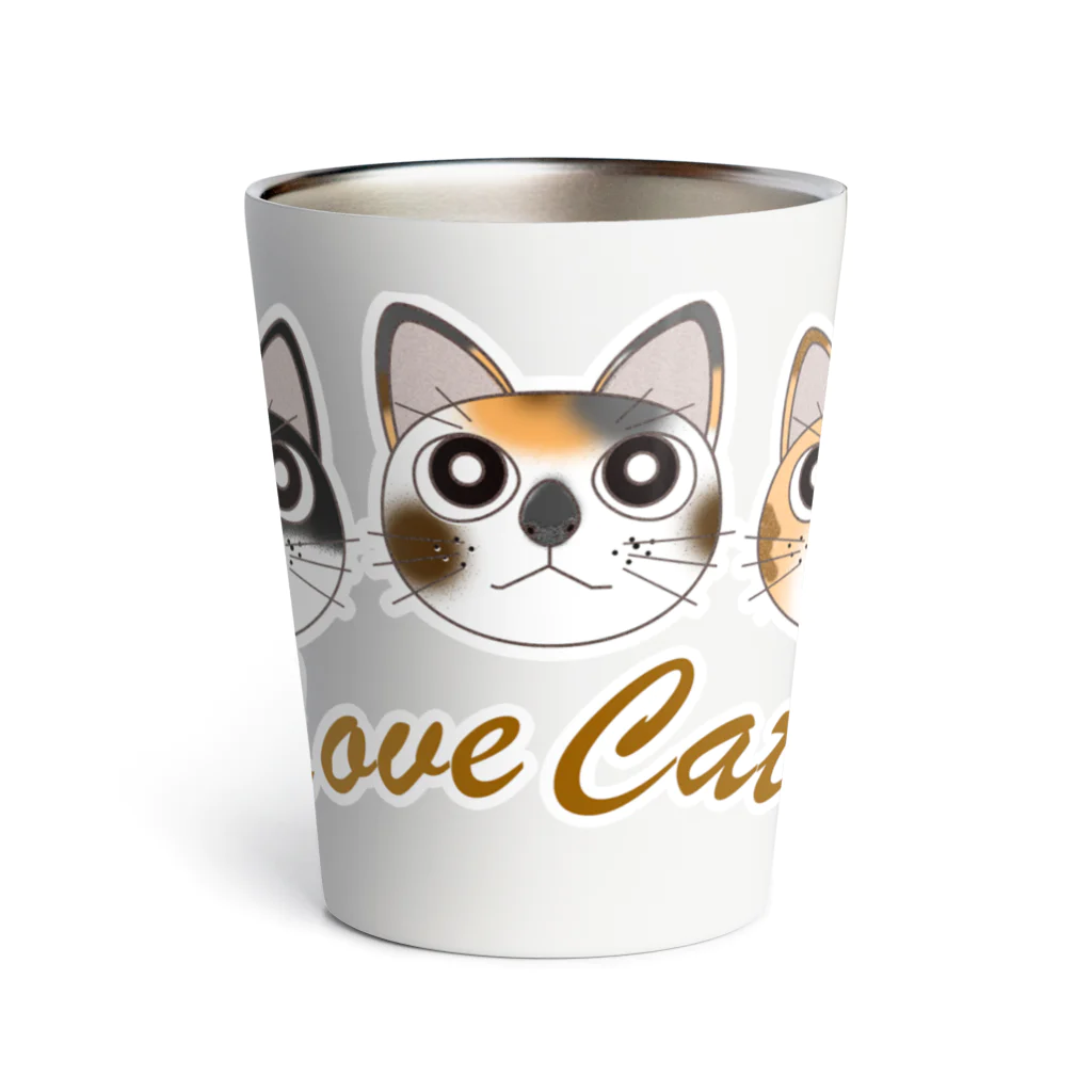 ロゴTシャツのひよこ堂の猫 ねこ ネコ Love Cats Tシャツ バッグ 帽子 スマホケース ベビー用品 等 Thermo Tumbler