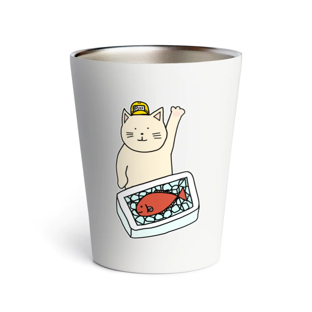 ＋Whimsyの魚市場ねこ Thermo Tumbler