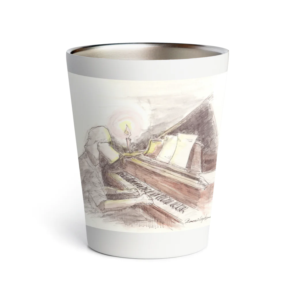 Naomi Miyakawa MuseumのPiano Sketch犬 Thermo Tumbler