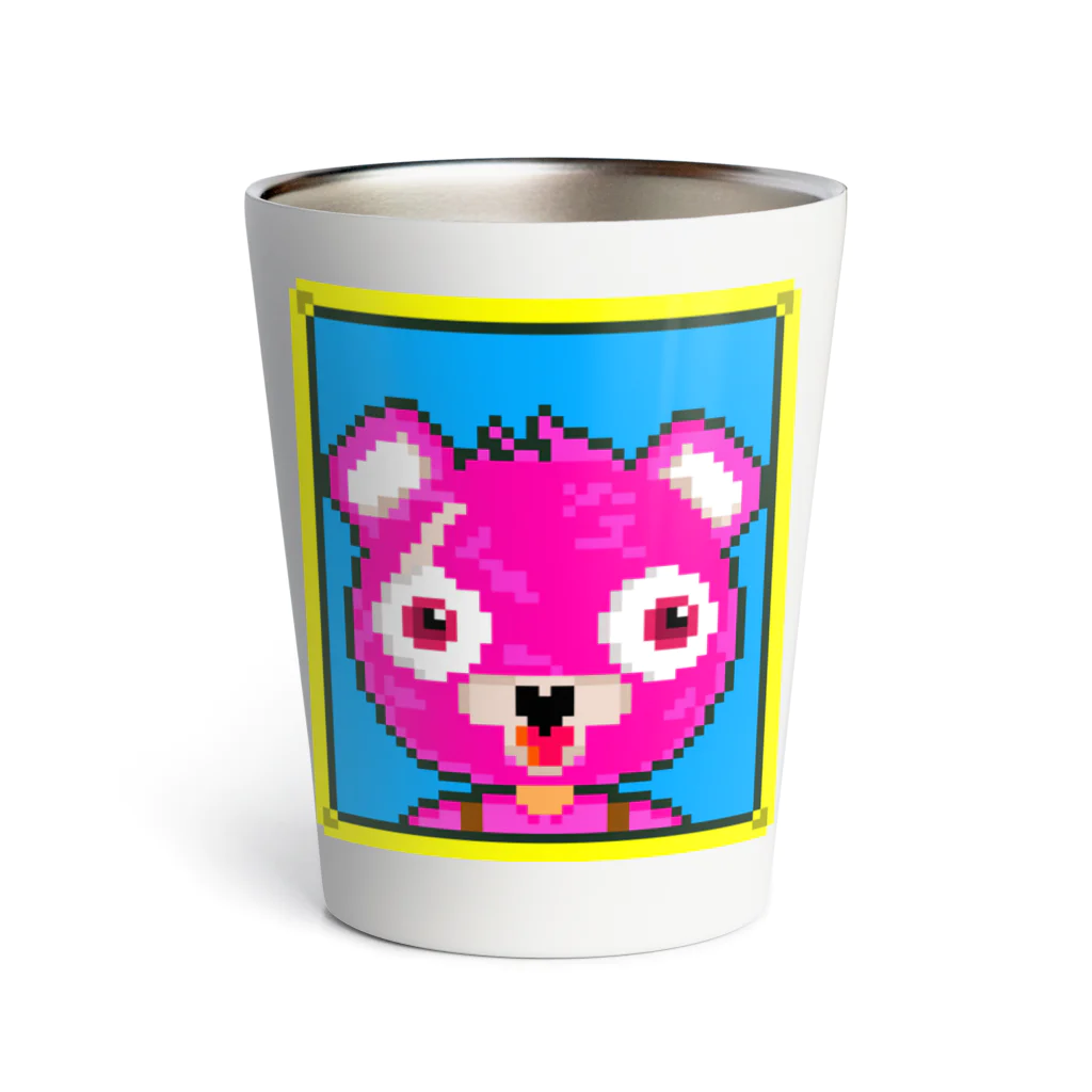 Cartoon☆style☆Fortniteのピンクのくまちゃんドット絵 Thermo Tumbler