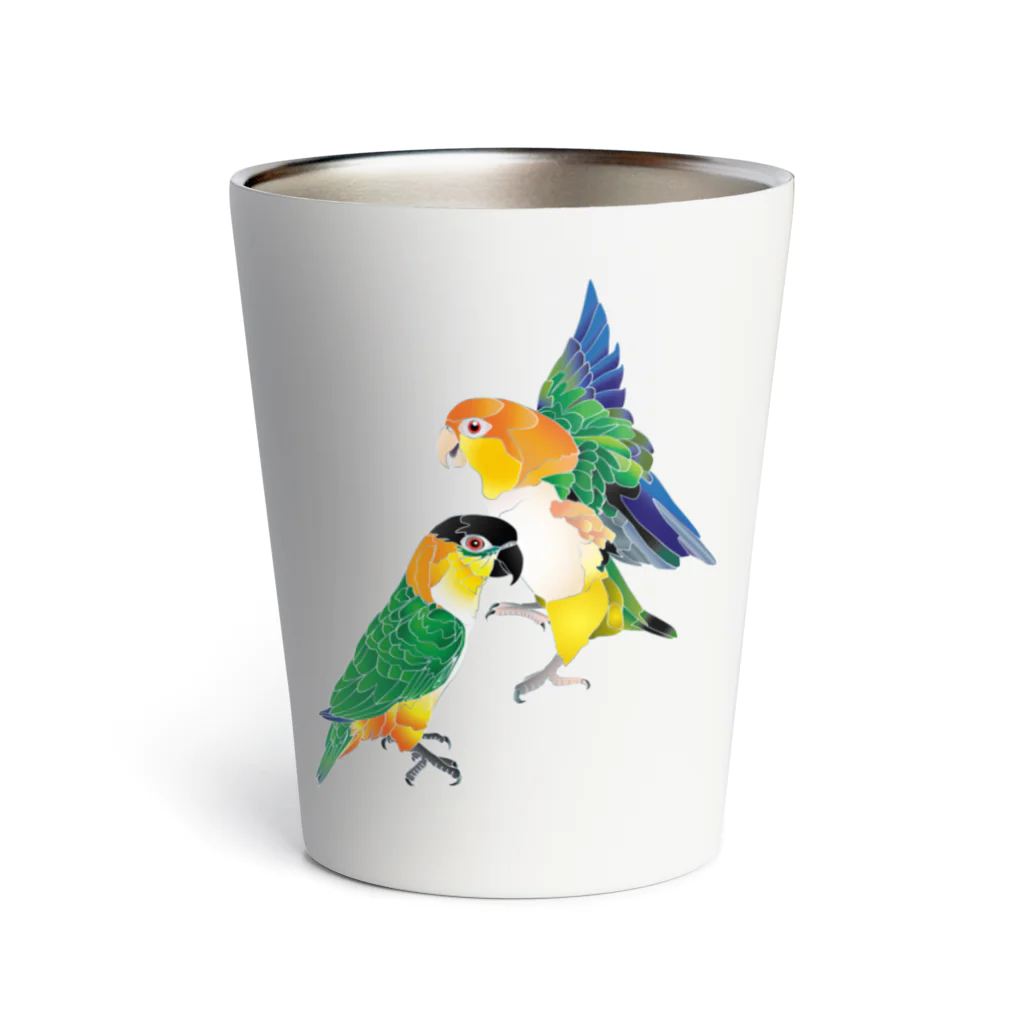 piyopiyobrandのシロハラインコたち Thermo Tumbler