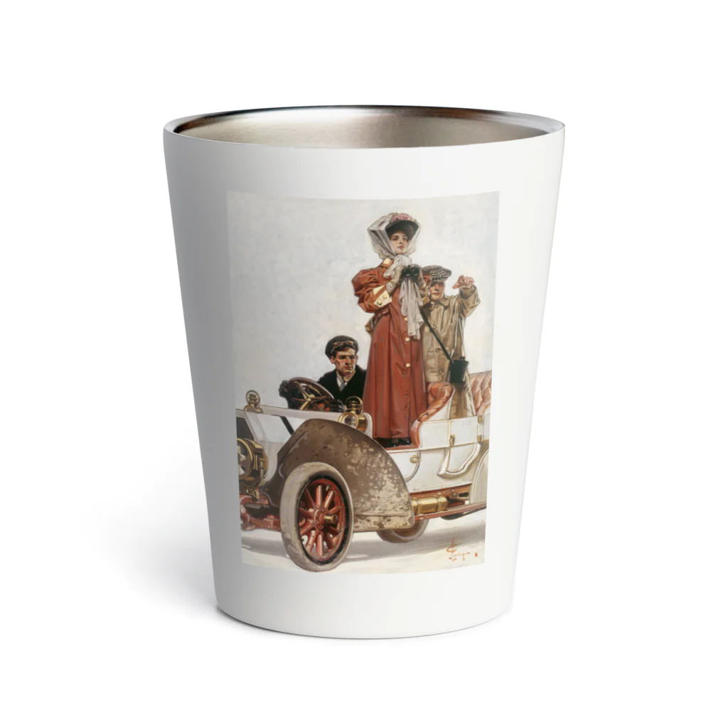 世界の絵画アートグッズのJ・C・ライエンデッカー《貴婦人と自動車》 Thermo Tumbler