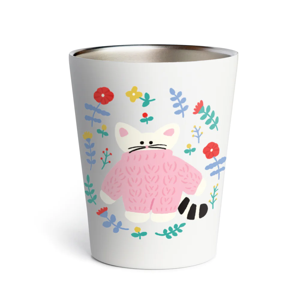 かわべしおん | イラストレーターのflower cat Thermo Tumbler