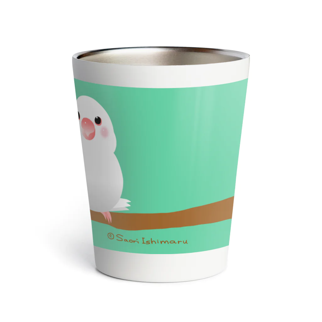 石丸沙織のポチャ白文鳥ちゃん　ワイド版 Thermo Tumbler