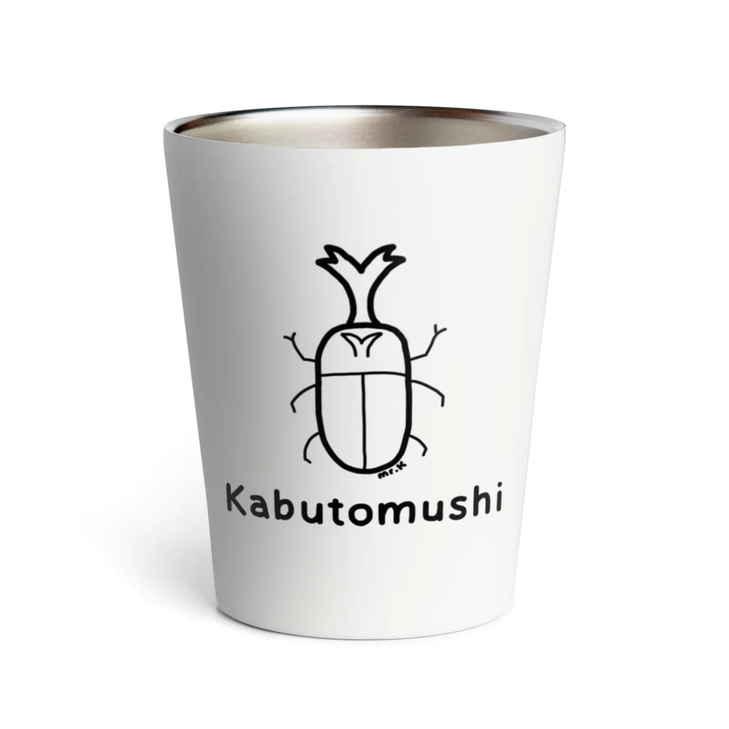 MrKShirtsのKabutomushi (カブトムシ) 黒デザイン Thermo Tumbler