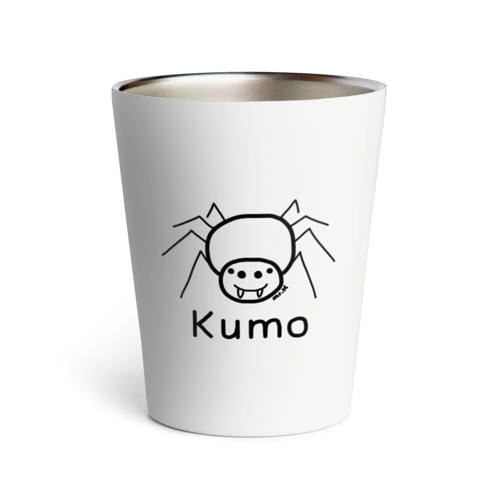 MrKShirtsのKumo (クモ) 黒デザイン サーモタンブラー