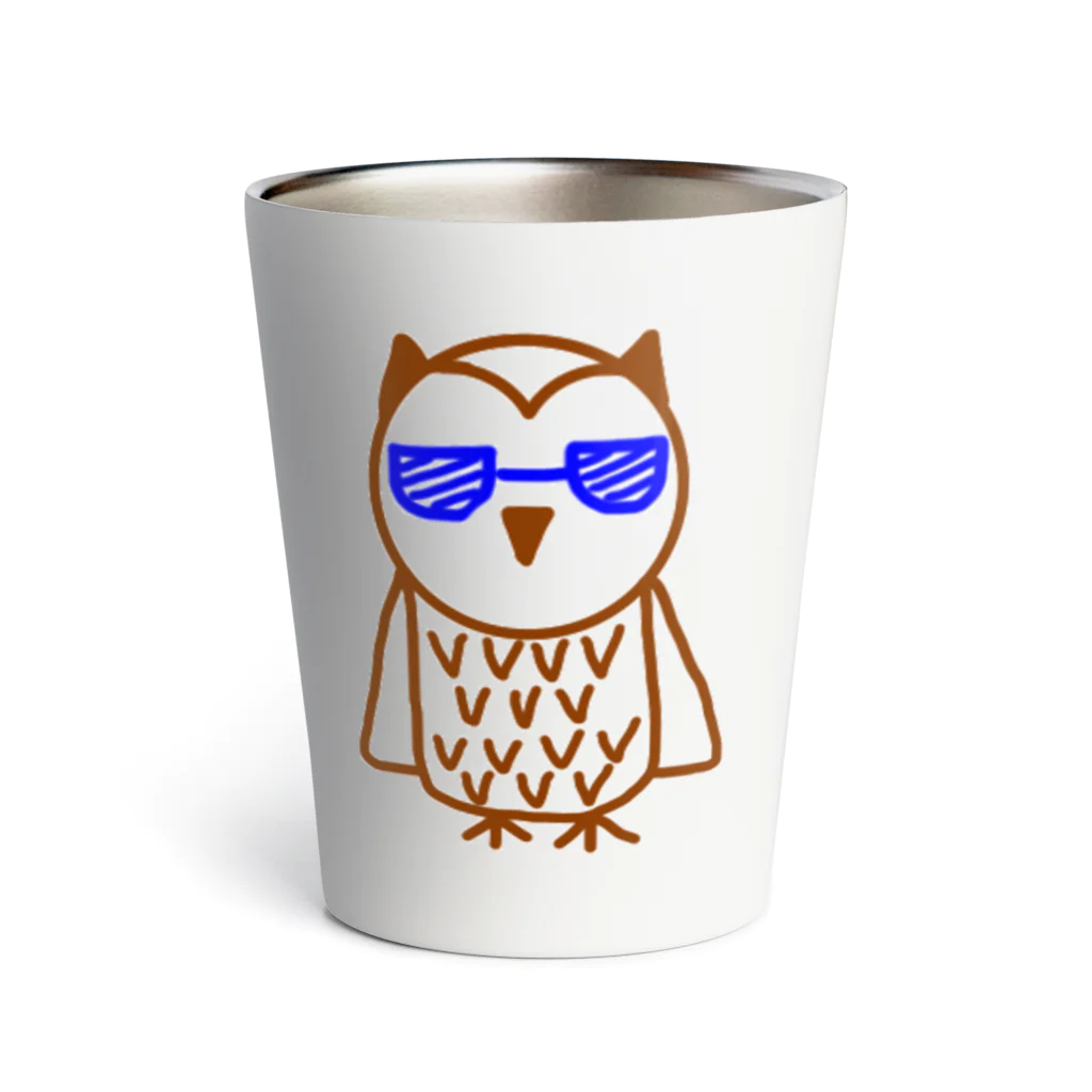 ブラックふくろう🦉のまちゃ(ふくろう) Thermo Tumbler