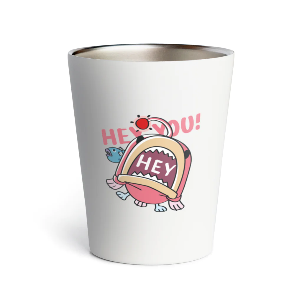 イラスト MONYAAT のワンポイント HEY YOU!*釣れたかもA Thermo Tumbler