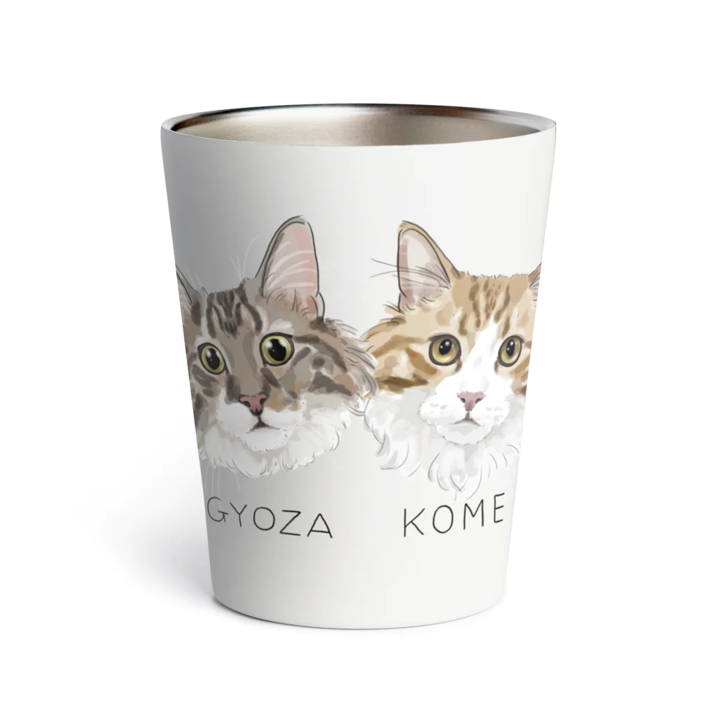 みきぞーん｜保護猫 ミッキー画伯と肉球とおともだちのgyoza&kome Thermo Tumbler