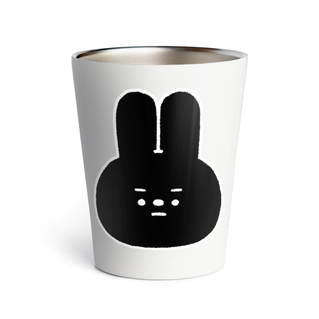 こつｗのおみせの量産うさぎ まゆげ ver.BLACK Thermo Tumbler