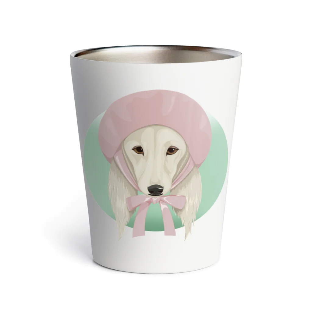 LaminaのSaluki×ベレー帽 Thermo Tumbler