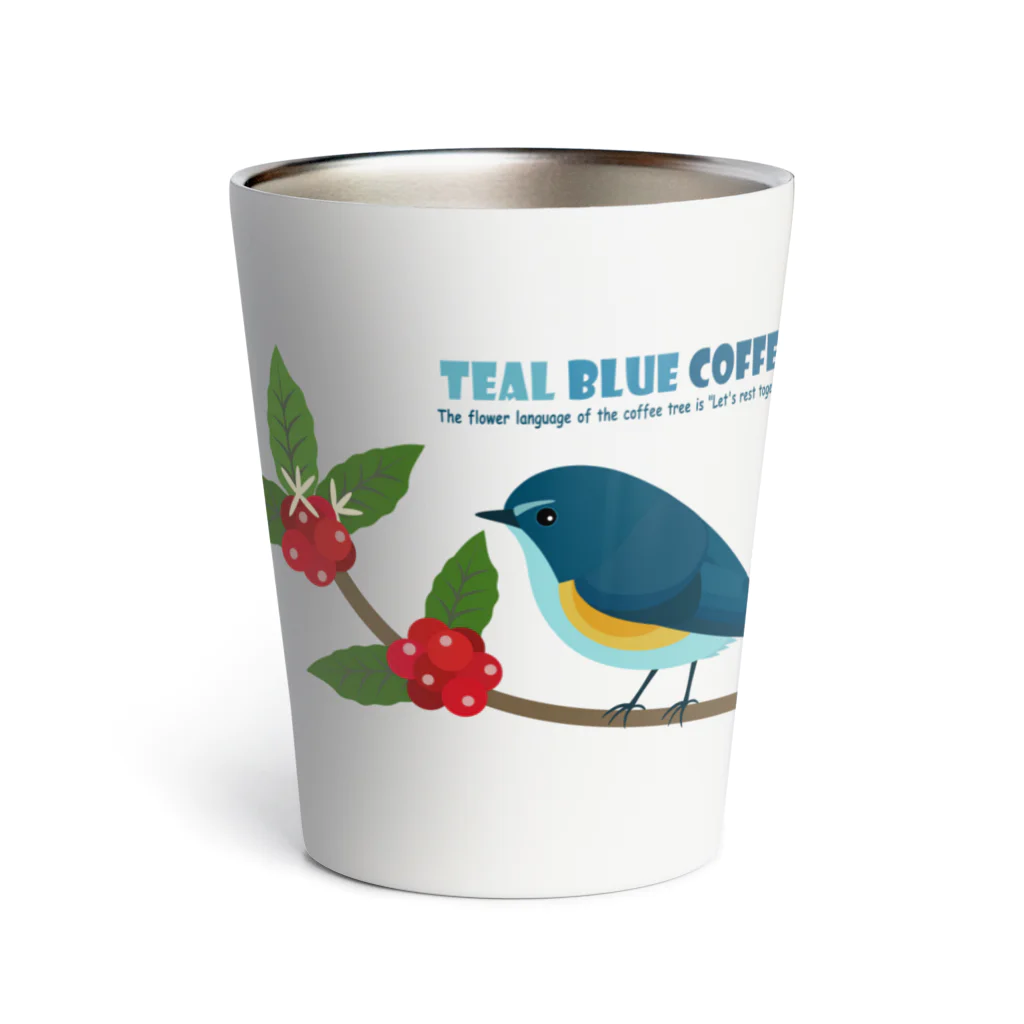 Teal Blue CoffeeのTeal Blue Bird Thermo Tumbler