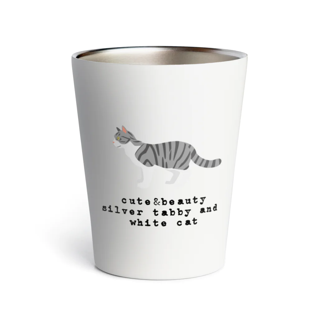 orange_honeyの猫1-10 サバ白猫 Thermo Tumbler