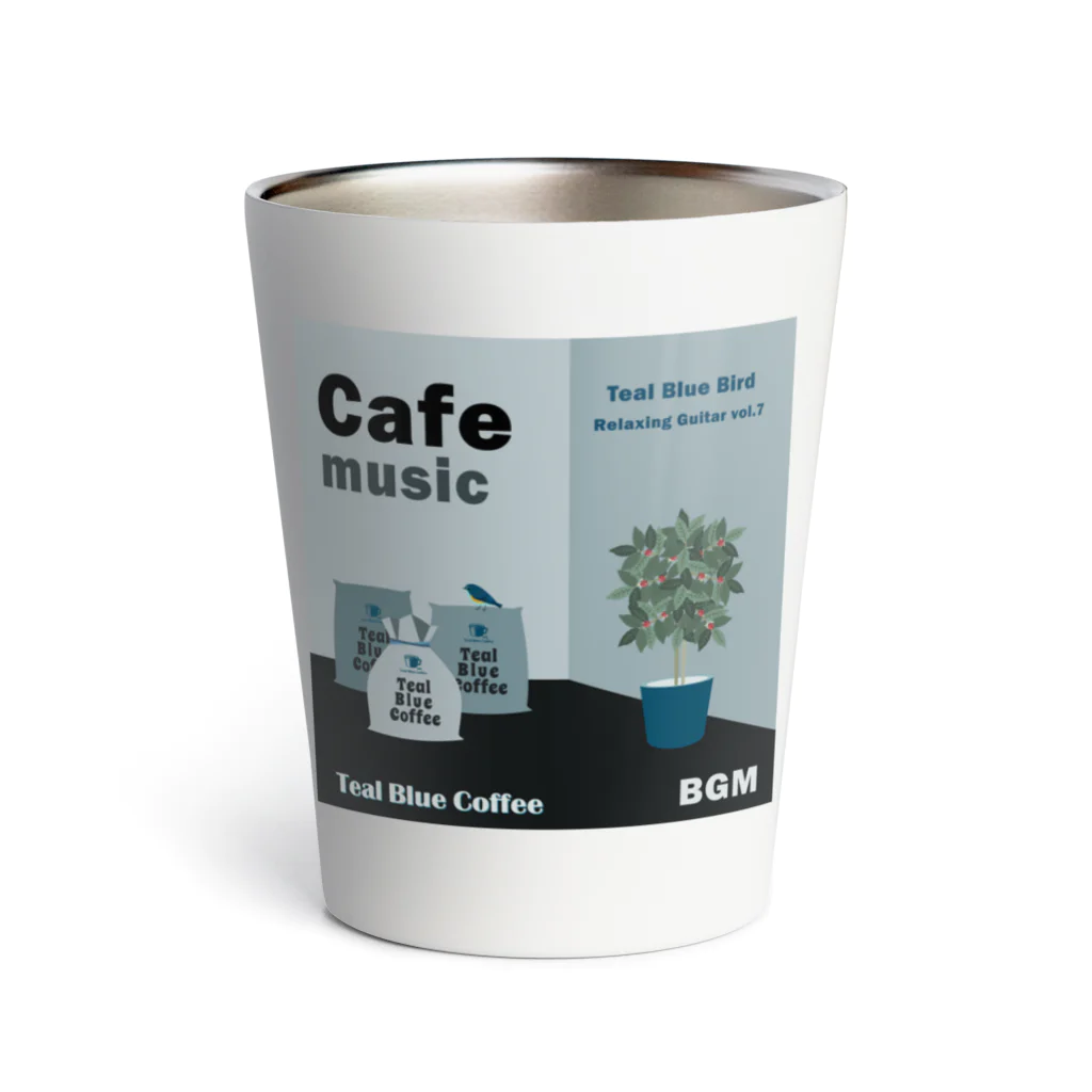 Teal Blue CoffeeのCafe music - Teal Blue Bird - Thermo Tumbler