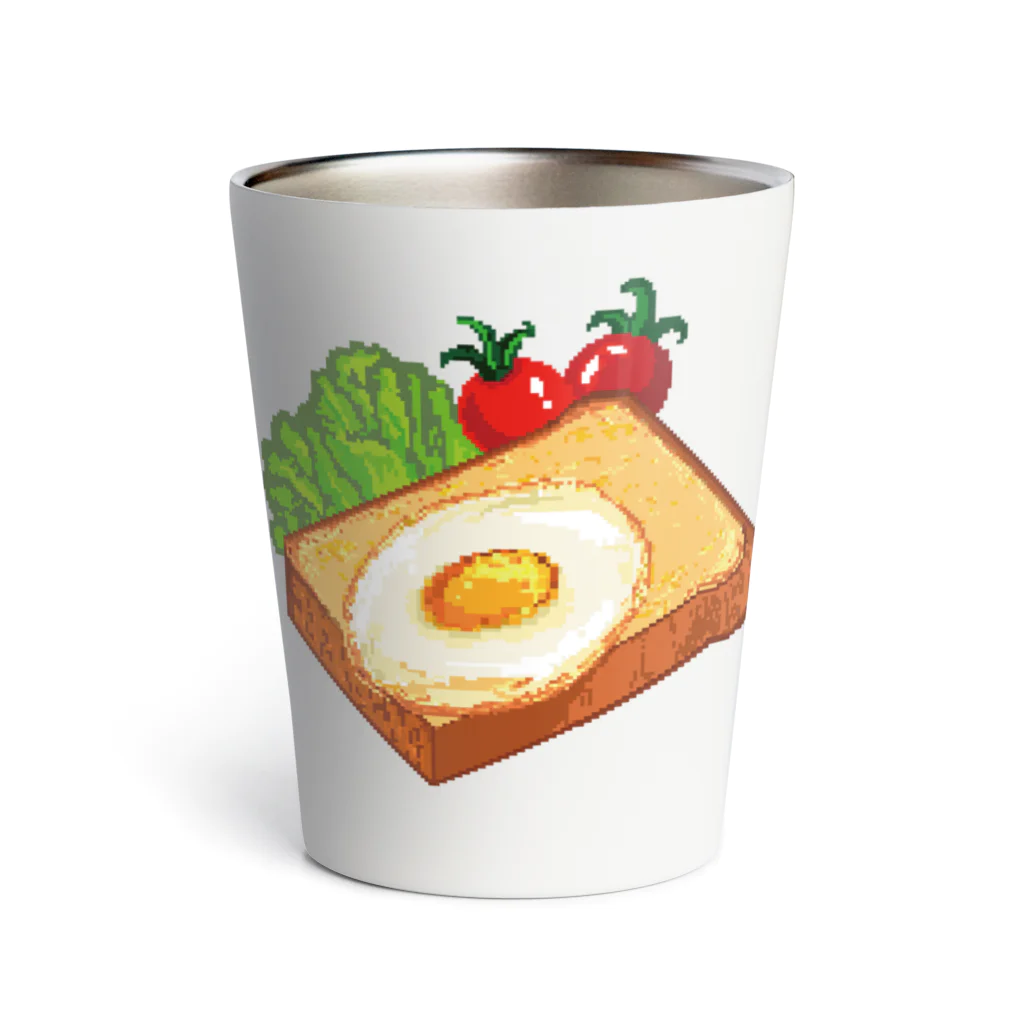 Wonder Bird Forestのピクセル・目玉焼きトースト Thermo Tumbler