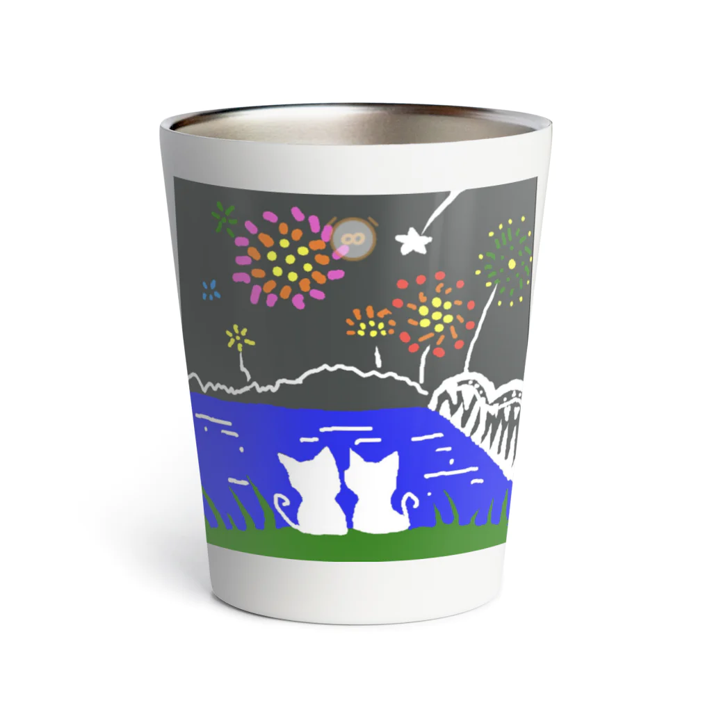 神狐の社の花火大会 Thermo Tumbler