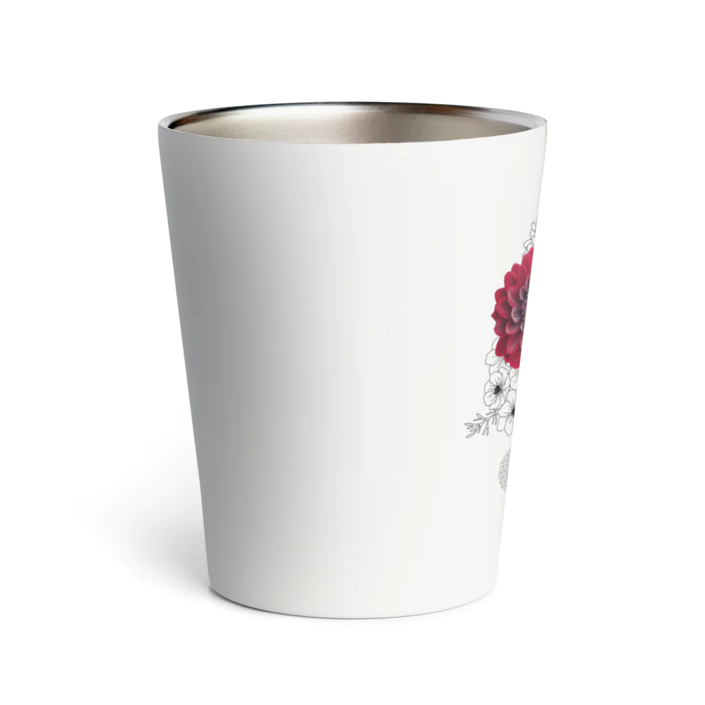 yuki-tsubakiのBetty skull 花 Thermo Tumbler