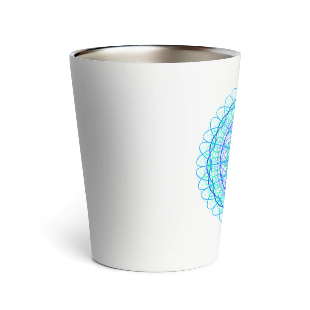 ひまわりのお花①アクアブルー Thermo Tumbler